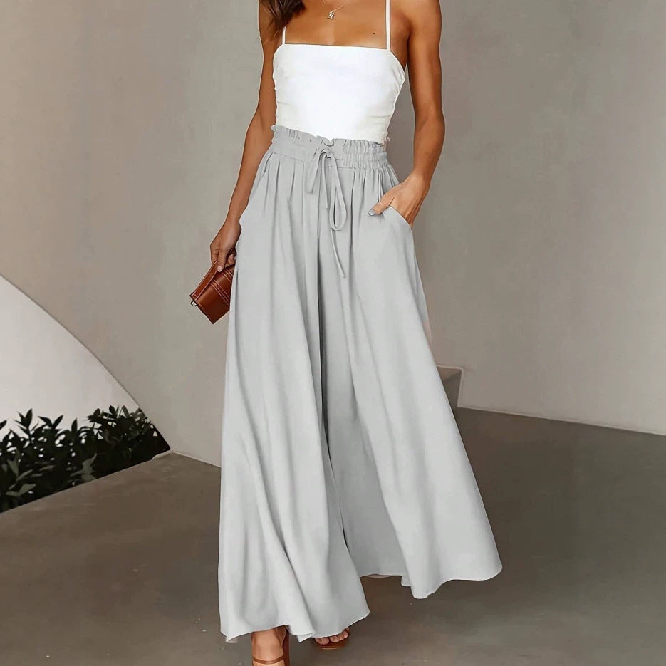 Pantalon Palazzo fluide pour femmes avec taille paperbag et poches profondes Echo Archiv