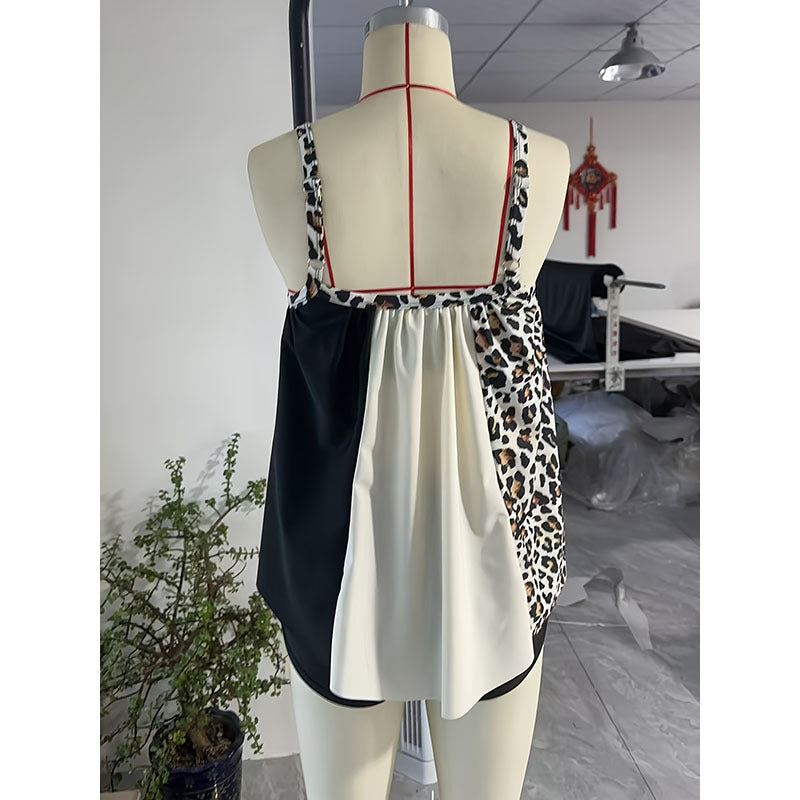 Tankini pour femmes avec design léopard à la mode et éléments élégants R&B