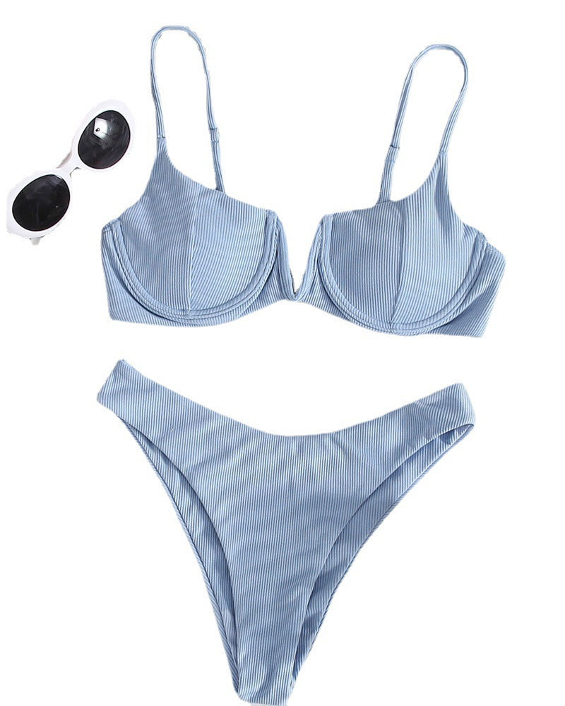 Bikini Push-Up pour femmes avec design côtelé élégant R&B