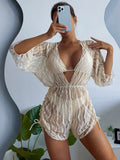 Veste de Plage Transparente pour Femmes avec Manches Volumineuses et Détail Raffiné au Dos R&B