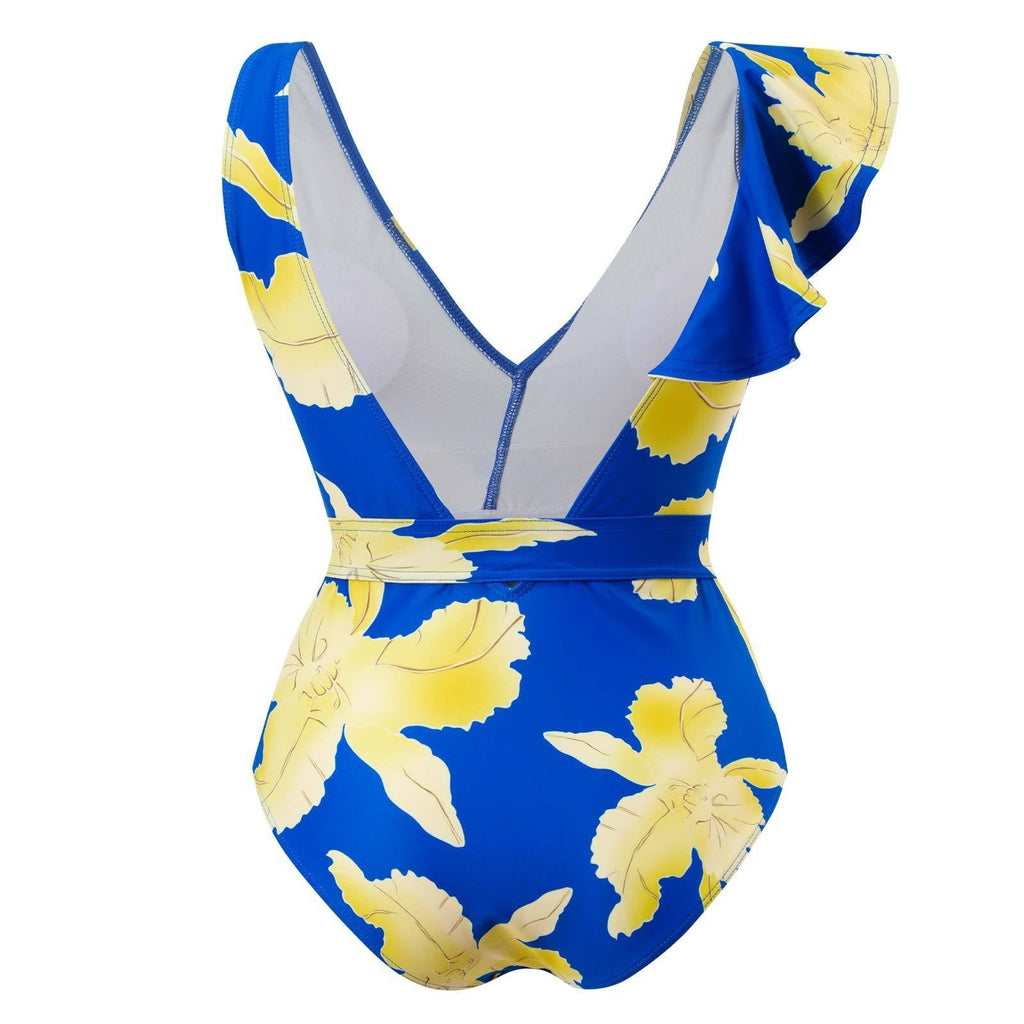 Maillot de bain une pièce élégant pour femmes avec détails en volants floraux Echo Archiv