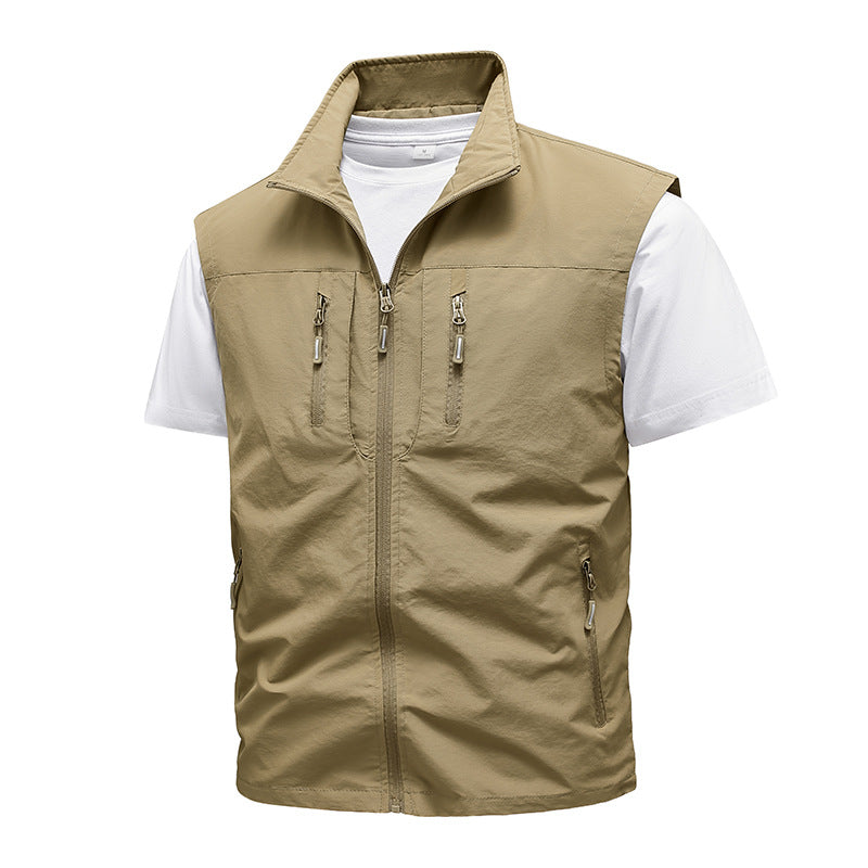 Gilet outdoor multifonctionnel pour hommes avec col montant et plusieurs poches zippées Echo Archiv