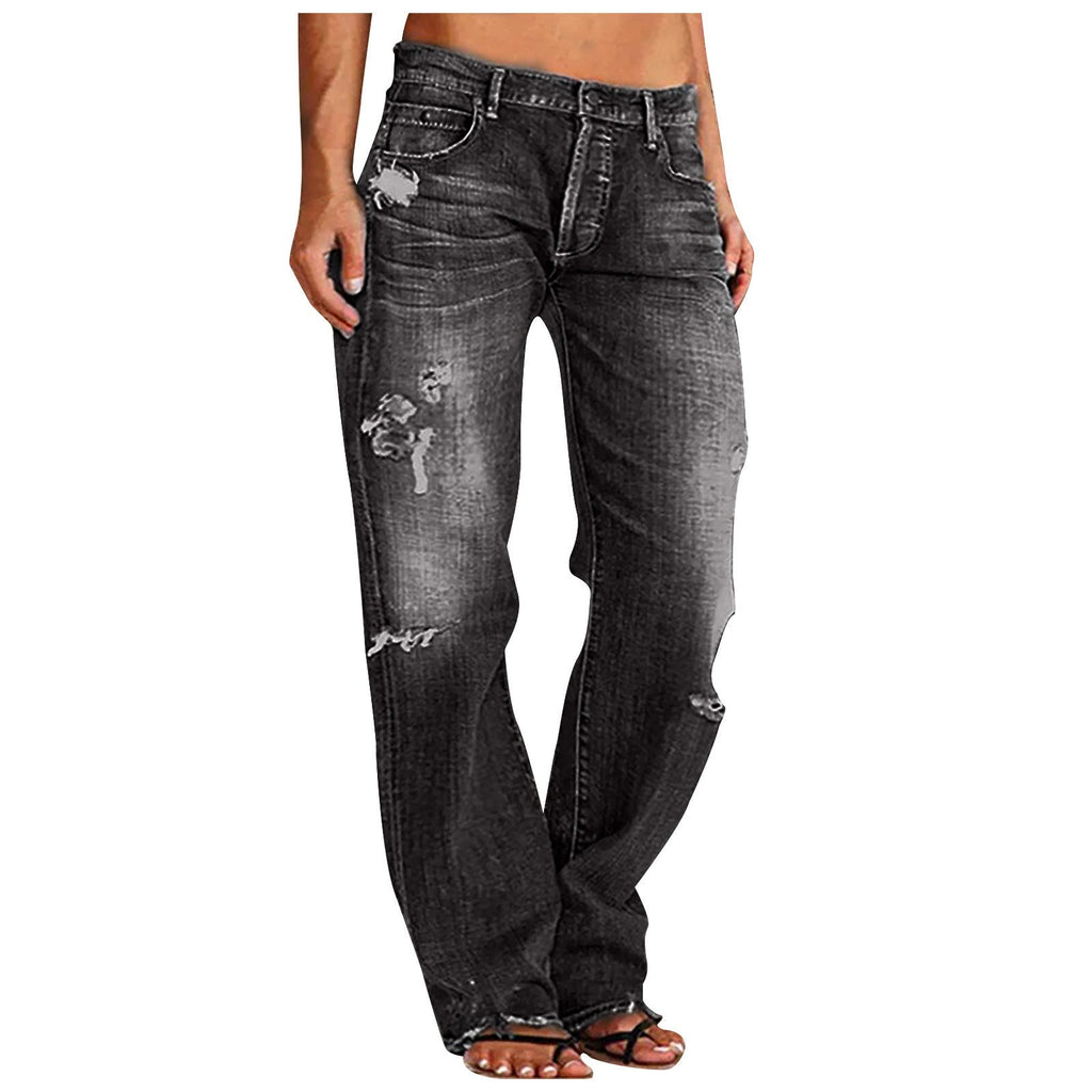 Jeans pour femmes taille haute déchirés Relaxed Fit avec ourlet effiloché Echo Archiv