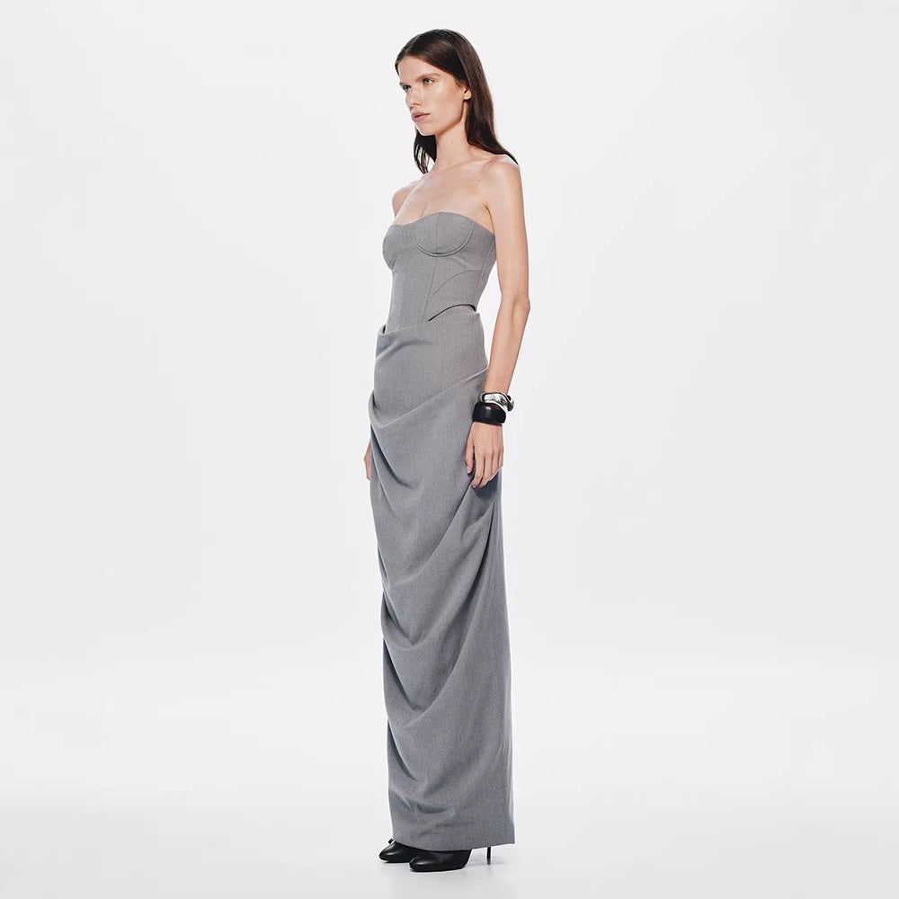 Robe de soirée ajustée pour femmes avec un design de drapés raffiné Heidi-Mode