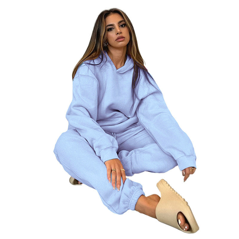 Ensemble de loungewear oversize décontracté pour femmes avec hoodie doublé en polaire et jogging taille haute Echo Archiv