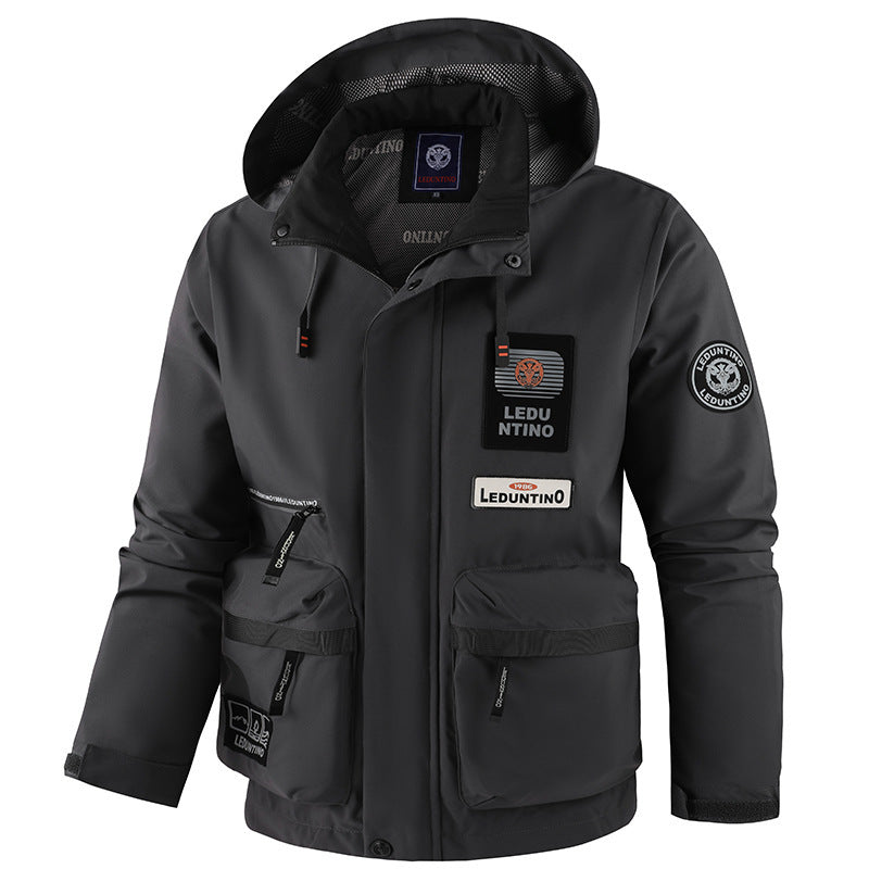 Veste de terrain technique pour hommes avec capuche et poches multifonctionnelles, softshell déperlant Echo Archiv