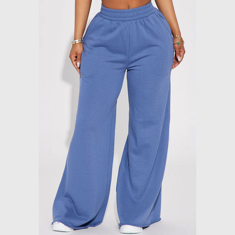 Pantalon Palazzo-Lounge pour femmes taille haute avec ceinture de confort froncée et silhouette large fluide Echo Archiv
