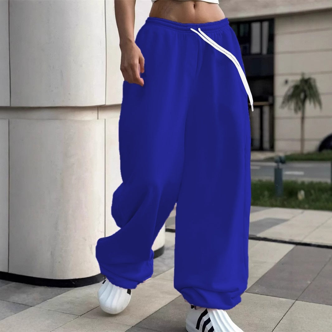 Pantalon de jogging large pour femmes avec ceinture confort haute, cordon de serrage et poignets élastiques Echo Archiv