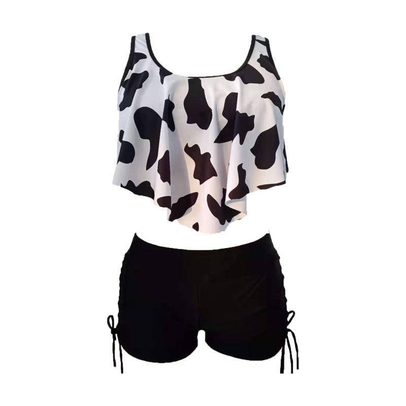 Ensemble Tankini Femme avec Haut Flottant et Cordon sur les Côtés R&B