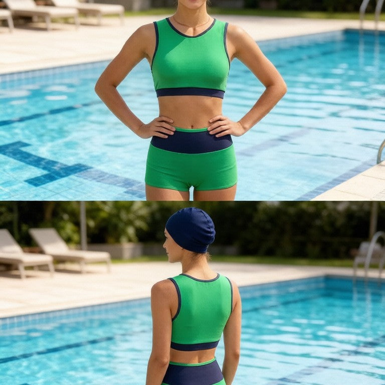 Ensemble de bikini sportif pour femmes avec culotte taille haute R&B