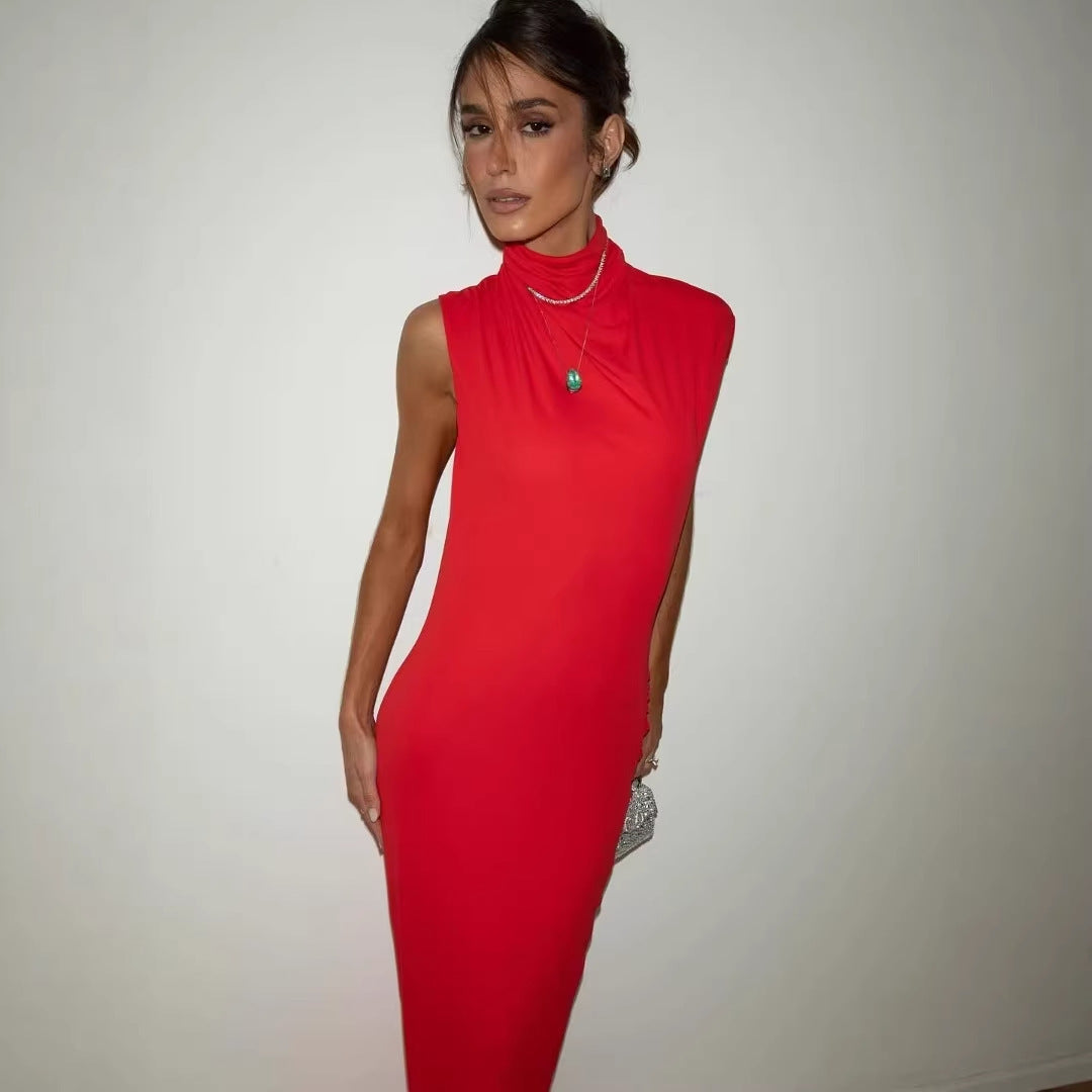 Robe de soirée femme ajustée avec élégant col Heidi-Mode