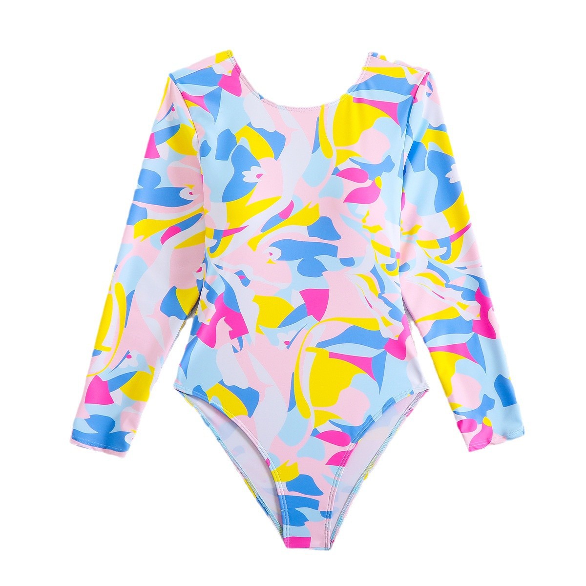 Maillot de bain long à manches pour femmes avec motif coloré Drune