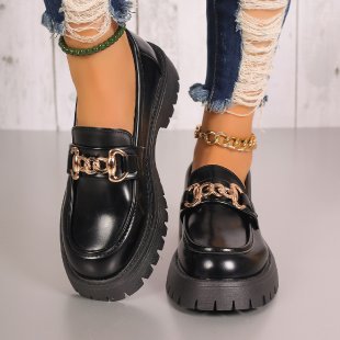 Mocassins pour femmes avec accent chaîne tendance et plateau robuste R&B