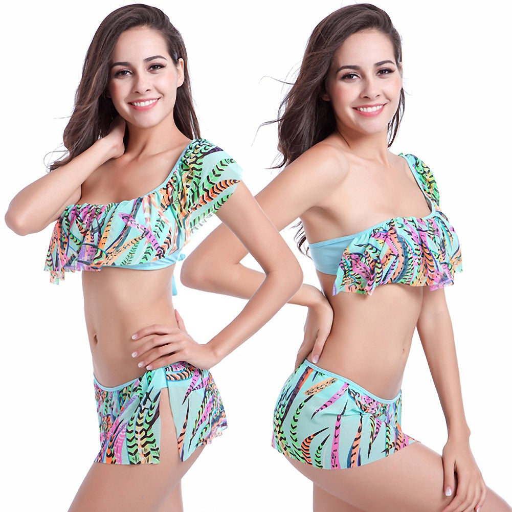 Haut de maillot de bain pour femmes avec des détails de volants volumineux R&B