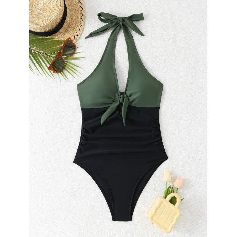 Maillot de bain taille haute pour femmes avec un design noué raffiné Echo Archiv
