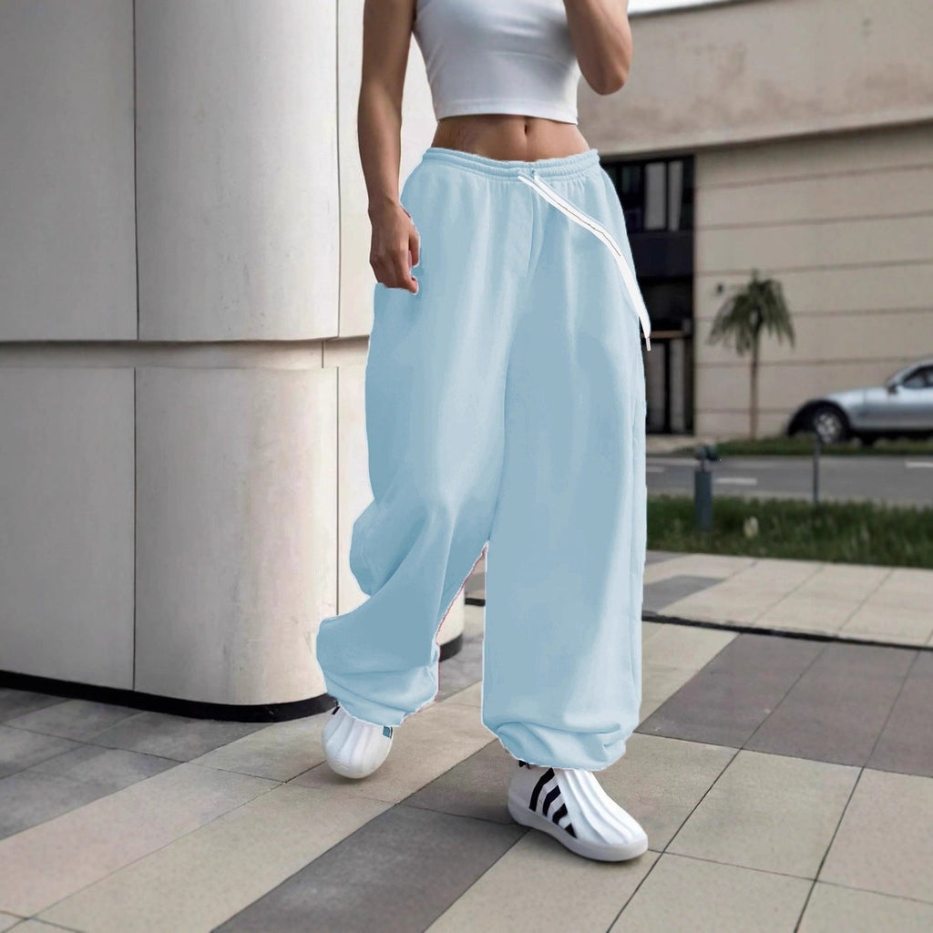 Pantalon de jogging large pour femmes avec ceinture confort haute, cordon de serrage et poignets élastiques Echo Archiv