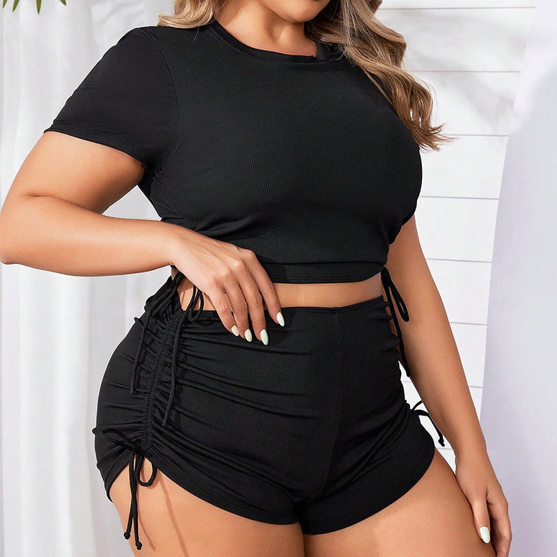 Ensemble de Crop-Top et Shorts Sportifs pour Femmes R&B