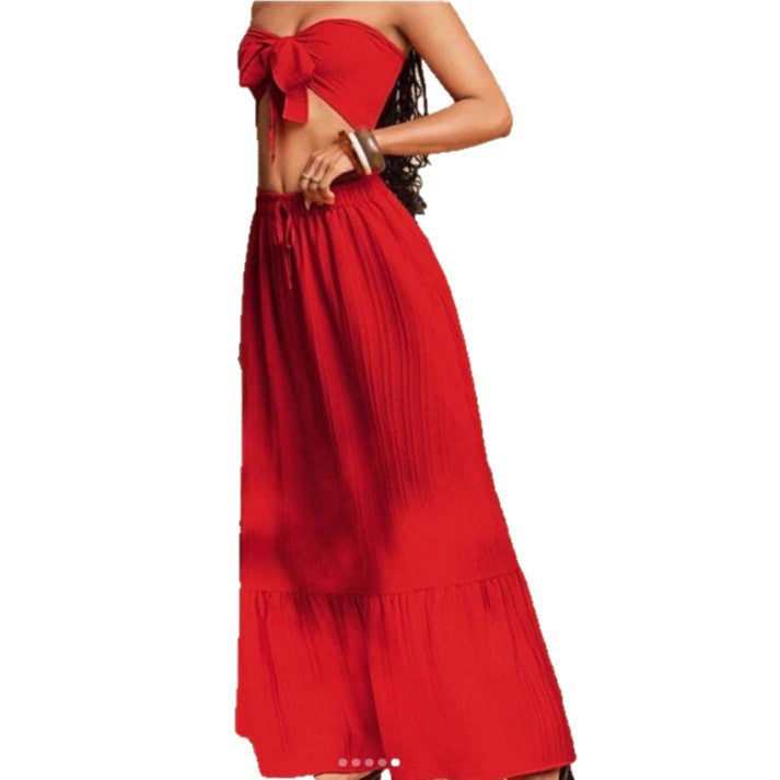 Ensemble Bandeau Femme avec Jupe Ample R&B
