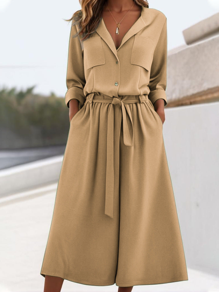 Ensemble Chemise et Pantalon en Lin Décontracté pour Femmes R&B
