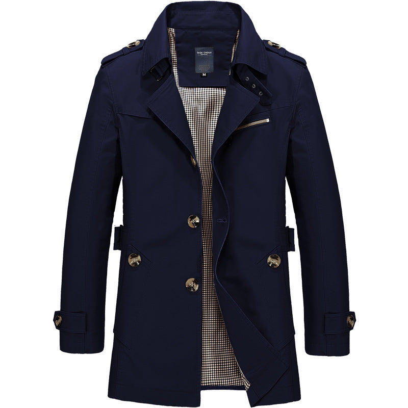 Veste blazer en coton décontractée pour hommes avec patte de boutonnage, poches plaquées et doublure rayée Echo Archiv