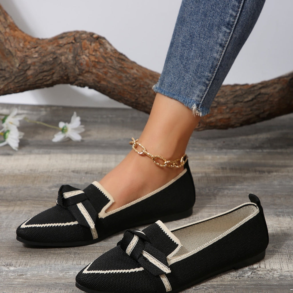 Ballerines à brides pour femmes avec détails en nœuds et tige respirante R&B