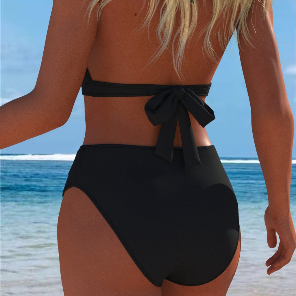 Bikini pour femmes avec motif marbré luxueux et détails raffinés R&B