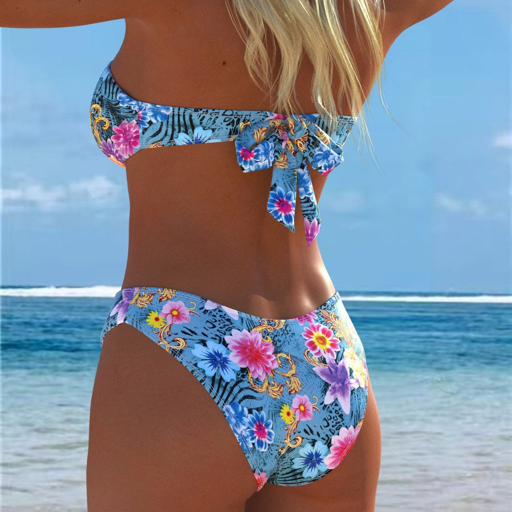 Ensemble de bikini pour femmes avec un élégant haut bustier et une taille haute R&B
