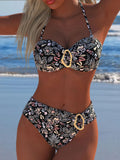 Ensemble de bikini pour femmes avec haut balconnet élégant et design floral à la mode R&B