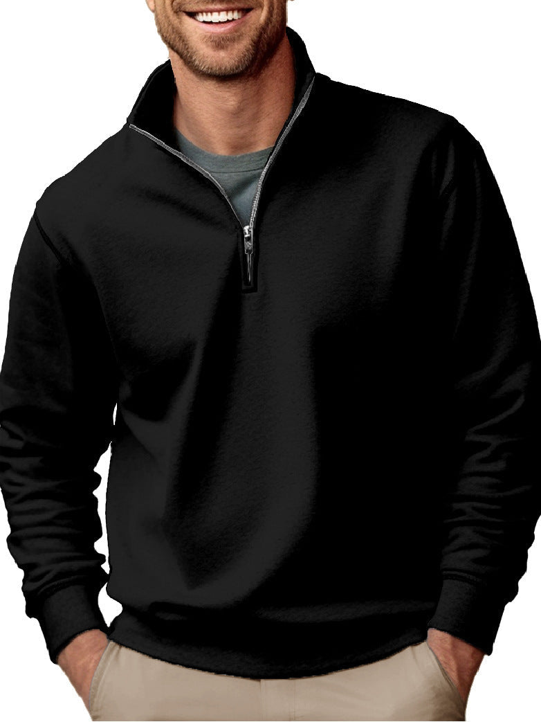 Sweat-shirt pour hommes à demi-zip avec col montant et doublure en polaire douce Echo Archiv