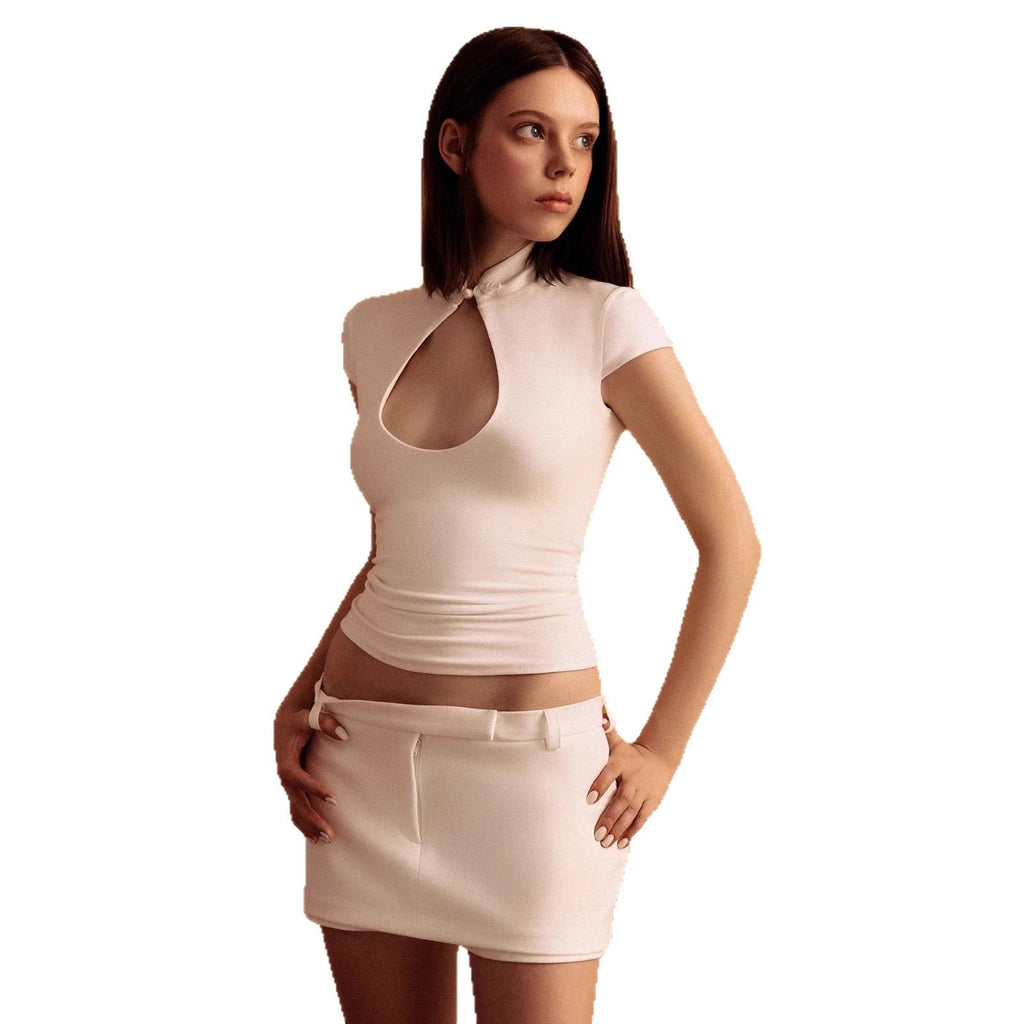 Haut ajusté pour femmes avec décolleté choker R&B