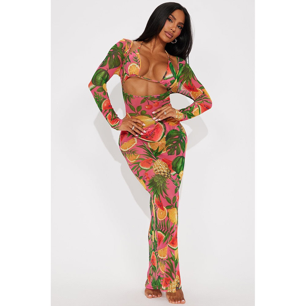 Robe Maxi Élégante pour Femmes avec Imprimé Animal Moderne Echo Archiv