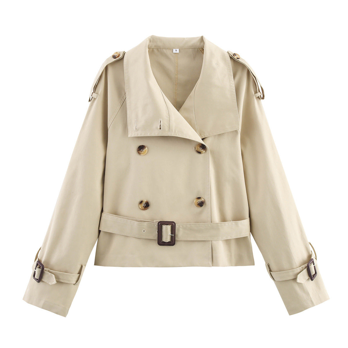 Veste trench courte pour femmes, à la mode et élégante