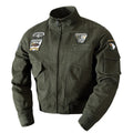 Veste pilote rétro-inspirée pour hommes en toile résistante avec écussons brodés, poche multifonction sur la manche et col montant Echo Archiv