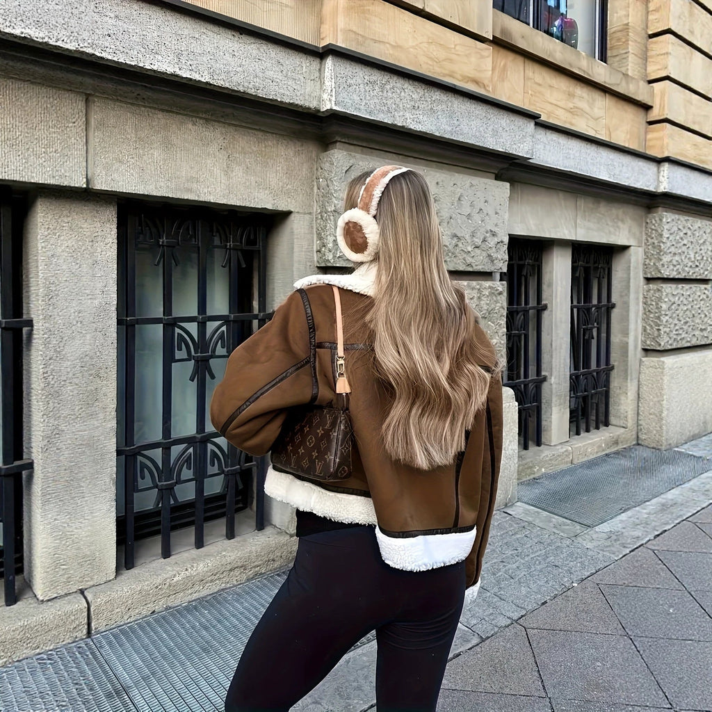 Veste en agneau décontractée et chaude pour femmes