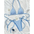 Ensemble de bikini triangle rayé pour femmes R&B