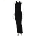 Robe maxi tricotée près du corps pour femmes avec décolleté raffiné et longues bretelles Heidi-Mode