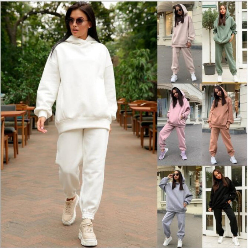 Ensemble Sweat à Capuche Oversize et Pantalon de Jogging pour Femmes avec Intérieur en Fleece et Poignets Élastiques Echo Archive