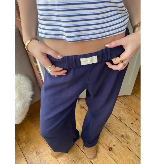 Pantalons de loisirs pour femmes, taille haute, longueur cheville, en mélange de coton doux avec taille élastique Echoarchiv