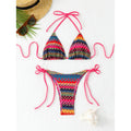 Ensemble bikini triangle pour femmes avec motif ethnique coloré R&B