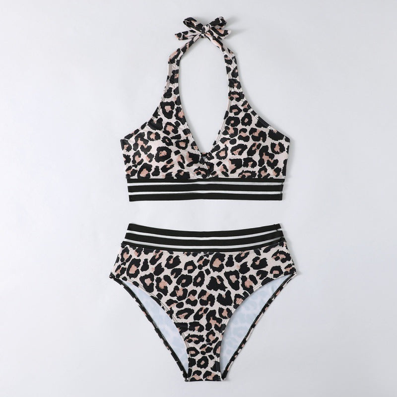Ensemble bikini triangle pour femmes avec motif rayé sportif R&B