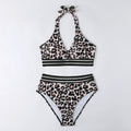Ensemble bikini triangle pour femmes avec motif rayé sportif R&B