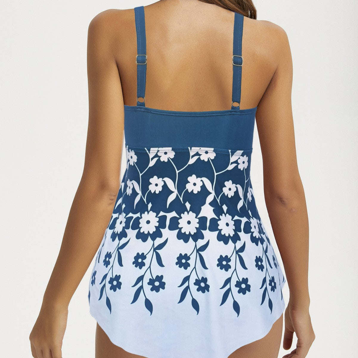 Tankini femme avec haut fermé et motif floral Echo Archiv