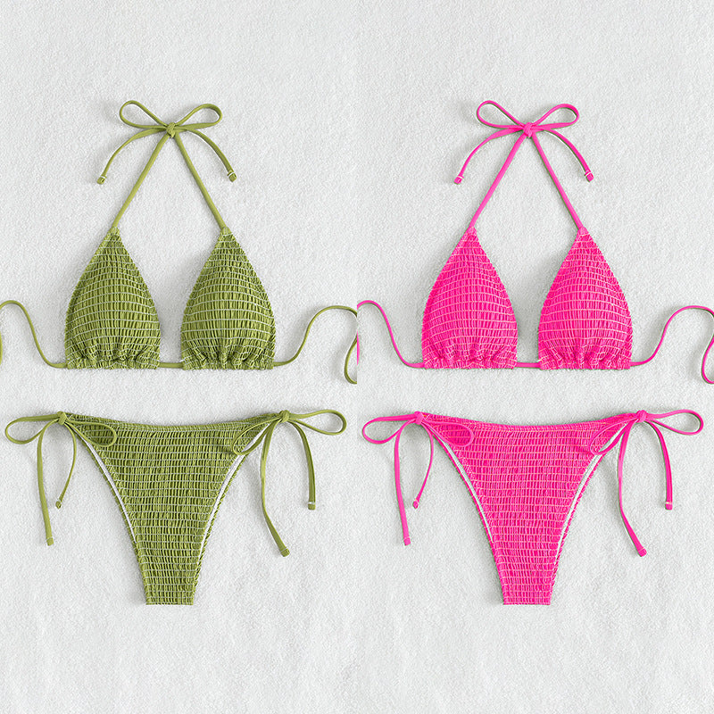 Bikini triangle raffiné pour femmes avec bretelles réglables R&B