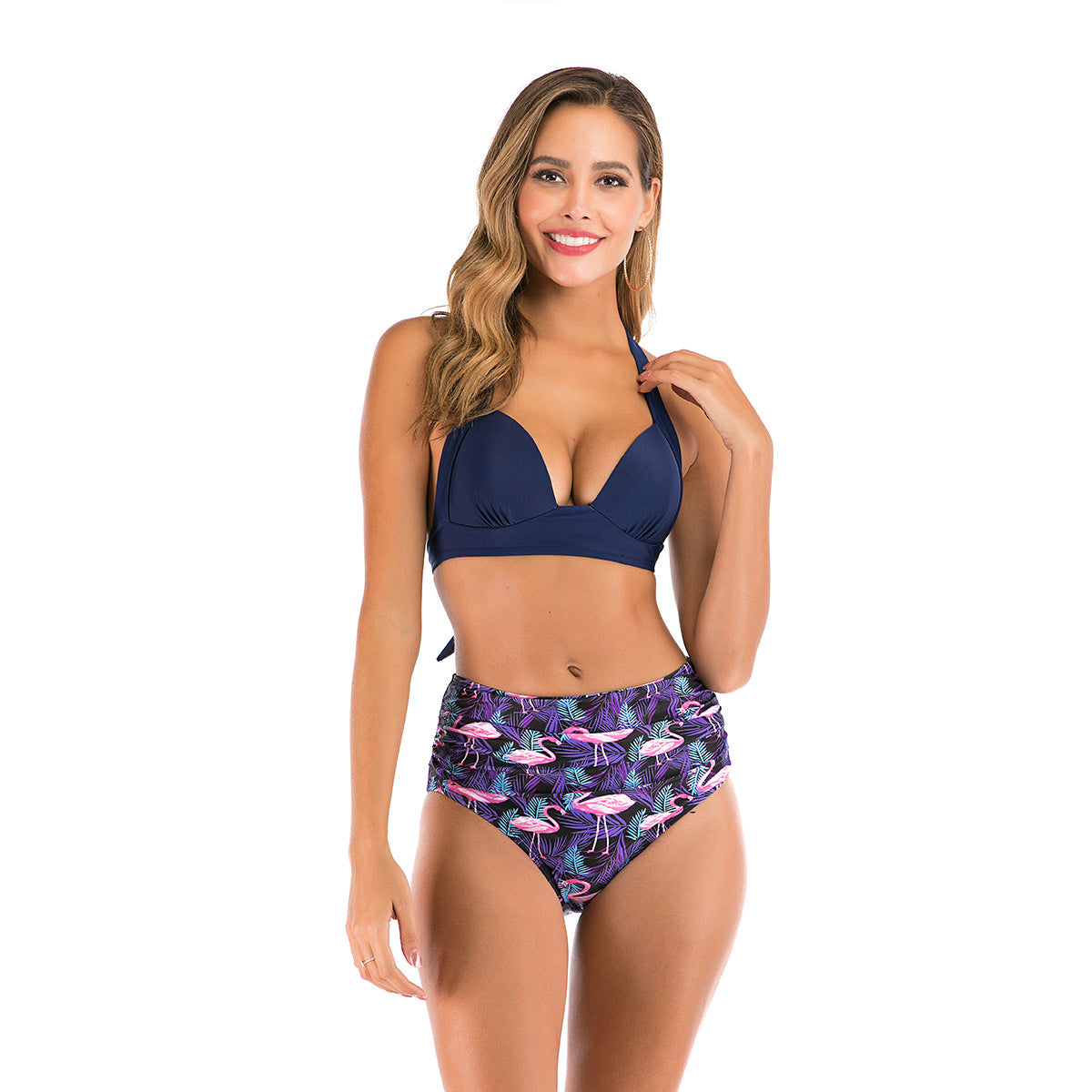 Bikini taille haute pour femmes avec décolleté plongeant et motif animal tendance Echo Archiv