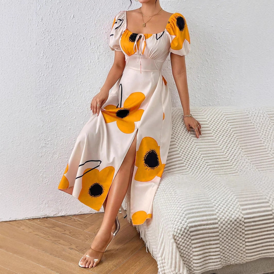 Robe d'été ornée de fleurs pour femmes R&B