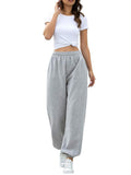 Pantalon de survêtement large taille haute pour femmes avec ceinture de confort élastique, poches latérales et chevilles froncées Echo Archiv