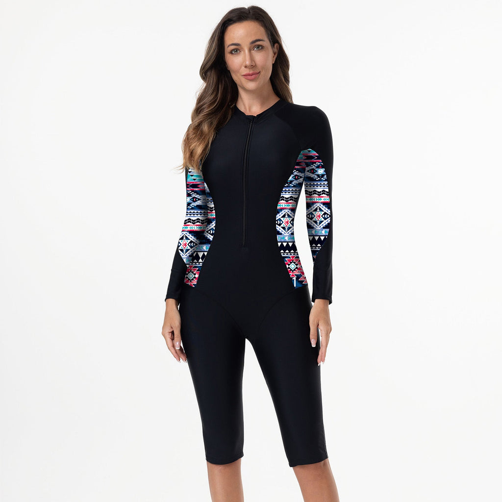 Maillot de bain à manches longues pour femmes avec motif floral coloré Echo Archiv