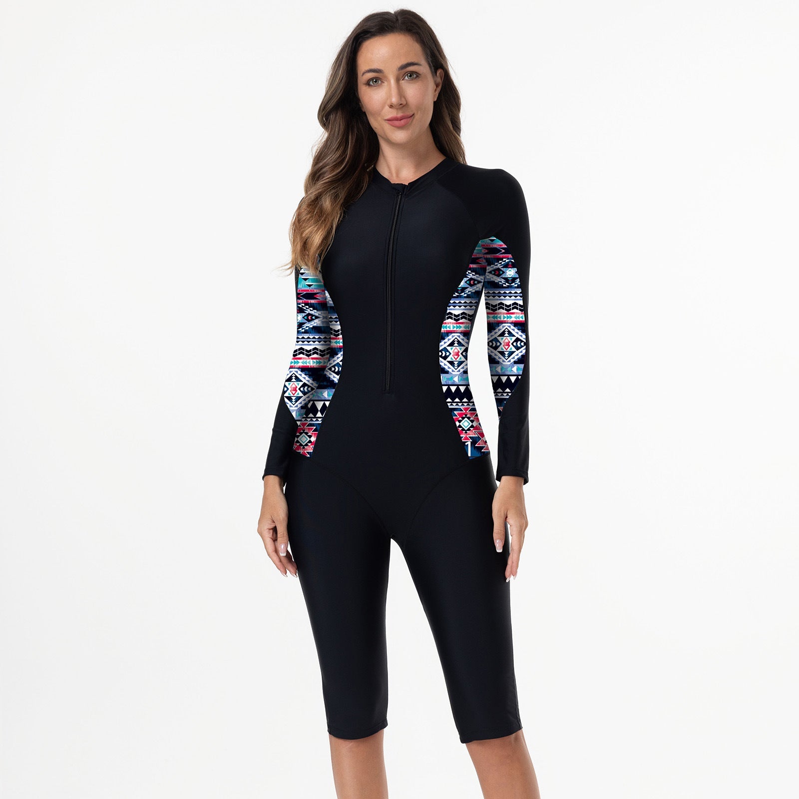 Maillot de bain à manches longues pour femmes avec motif floral coloré Echo Archiv