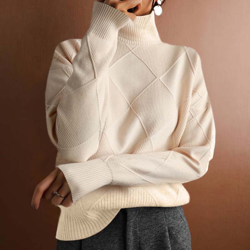 Karin - Pull Col Roulé Oversize Élégant