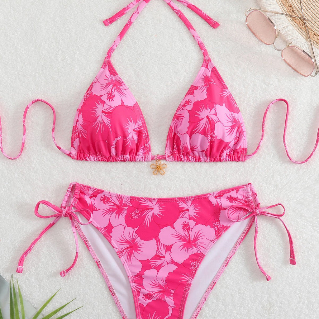 Bikini triangle femme avec design floral et bretelles réglables Echo Archiv